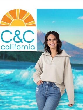 C&C California HAILEY sunwashed pullover SWEATSHIRT women’s SHIRT  size medium